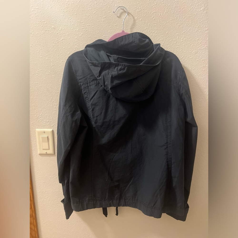 Columbia lightweight cotton blend full zip hooded jacket outdoor black - Picture 4 of 6